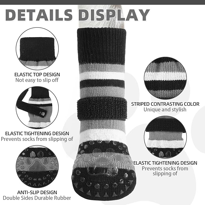 KOOLTAIL Dog Socks for Hot Pavement, Summer Dog shoes to Prevent Licking Paws for Hardwood Floor, Non Slip Double Sides Boots & Paw Protectors, Pet Grippy Booties for Small Medium Large Senior Dogs,SM