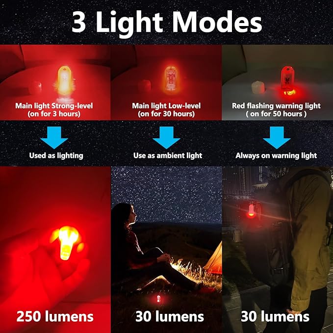 DOKeep USB Mini LED Lantern, 2 Pack Waterproof EDC Keychain LED Flashlight for Camping, Type-C Rechargeable Battery Small Stick Lamp Puck Dog Collar Torch Light (Red+Red)