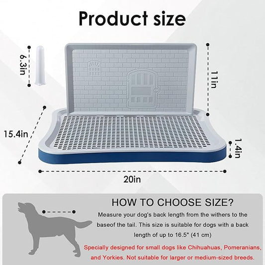 Pee Pad Holder,Dog Potty Tray with Splash Guard,Indoor Potty for Small and Medium Dogs, Waterproof and Easy to Disassembly and Cleaning Dog Toilet