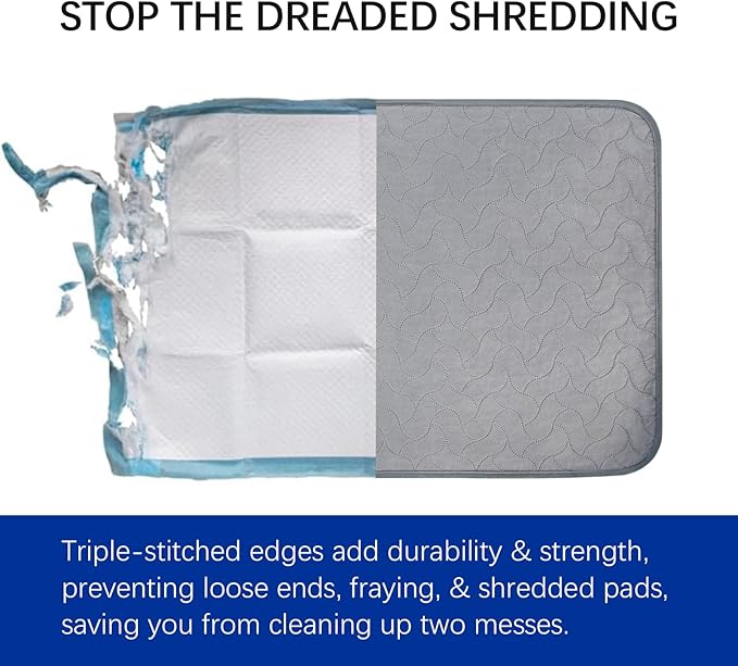 Gentle Purr Washable Dog Pee Pads 24 x 36, 2-Pack Reusable Puppy Pads, 4-Layer Ultra Absorbent Potty Training Pads for Dogs, Non-Slip Leakproof Dog Mats for Indoor Use