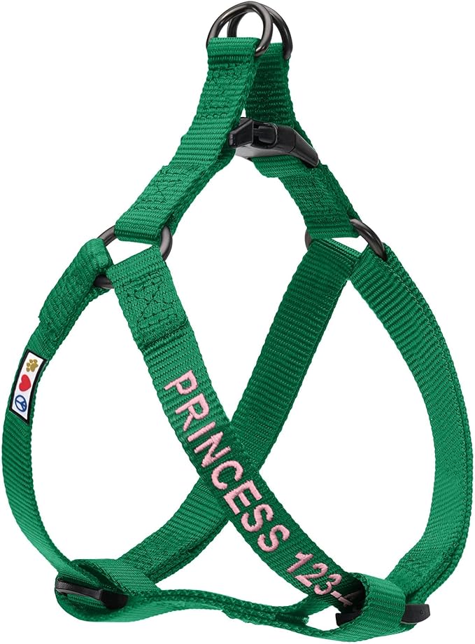 Pawtitas Personalized Dog & Puppy Harness Large Lush Green Custom ID Tag Adjustable No Pull Vest
