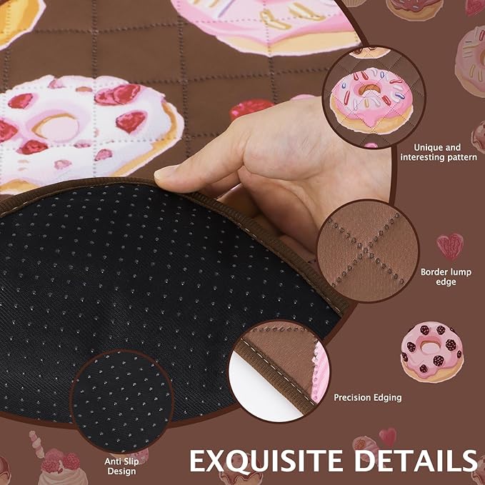 IEUUMLER Washable Pee Pads for Dogs, 1 Pack Cake Pattern Reusable Waterproof Puppy Potty Pads, Non-Slip Absorbent Pet Training Pads for Playpen Crate Bed EU015 Coffee Cake, 48x48