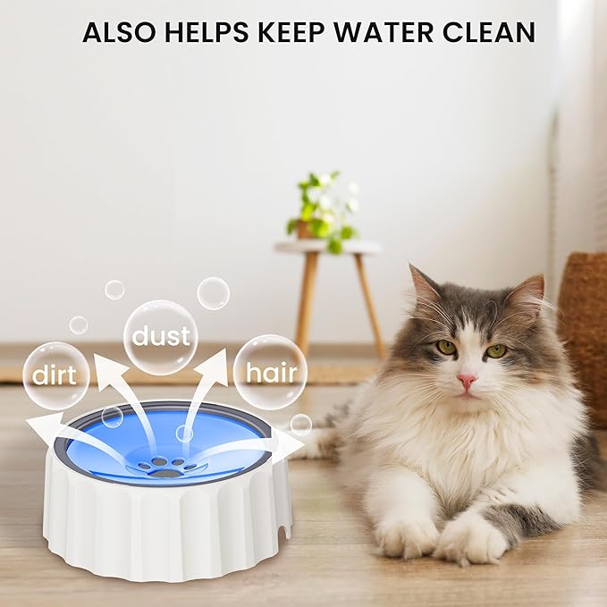FORWH Dog Small Animals Water Bowl No Spill 70oz/2L Large Capacity Dispenser Non Slip No Splash Small Animals Bowl Pet Slow Feeder No Drip Dog Water Bowl on Vehicle for Dogs and Cats - Blue