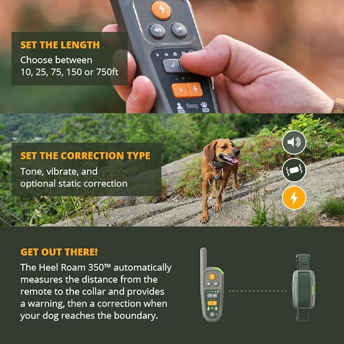 Virtual Dog Leash - Automatically Keeps Your Dog Near You On The Go, w/AUTOPROX Technology, Boundaries Centered Around You, Electronic Training Collar