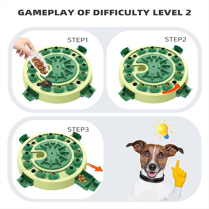 KADTC U.S. Brand & Design - 3 Levels of Challenge - 4 Ways to Play - Advanced Dog Puzzle Toy for Small/Medium/Large Smart Dogs Mental Stimulation Brain Toys Puppy Treat Puzzles Christmas New Year Gift