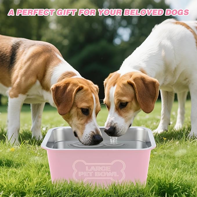 Bwogue 3 Gallons Extra Large Dog Water Bowl for Large Breed, Durable Stainless Steel Dog Bowl High Capacity Pet Water and Food Bowls for Dogs, 1 Pack