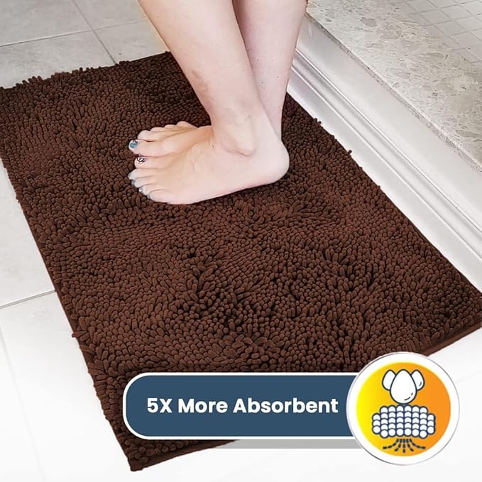 Muddy Mat® | Super Absorbent Door Mat Indoor, Microfiber Quick Dry Chenille Entryway Rug, Non-Slip Front Door Mat, Indoor Mats for Entryway, Machine Washable Pet Rug, Brown XXXL 72"X48"