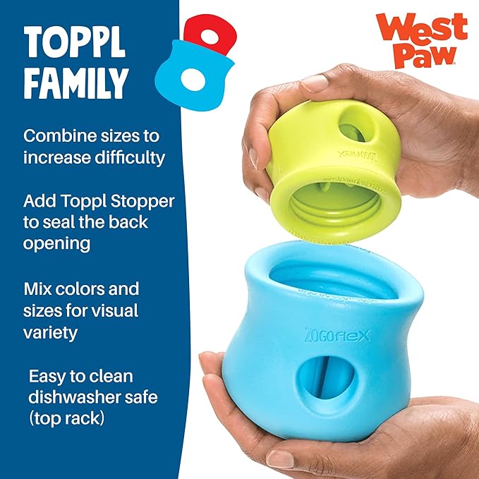 WEST PAW Toppl Durable Dog Treat Puzzle Toy for Small to Medium Dogs- Engaging Interactive Chew Toy for Mental Stimulation, Slow Feeding- Quarter Cup Capacity - Sunflower Yellow, Small