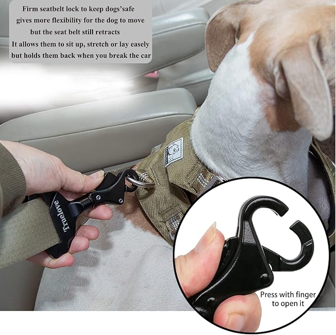 Truelove Vehicle Seat Belt Safety Buckle Lock, Dog Seat Belt Clip Universal Dog Car Restraint - Dog Seatbelt Lock - Portable Vehicle Seatbelt Harness for Pet Car Travel