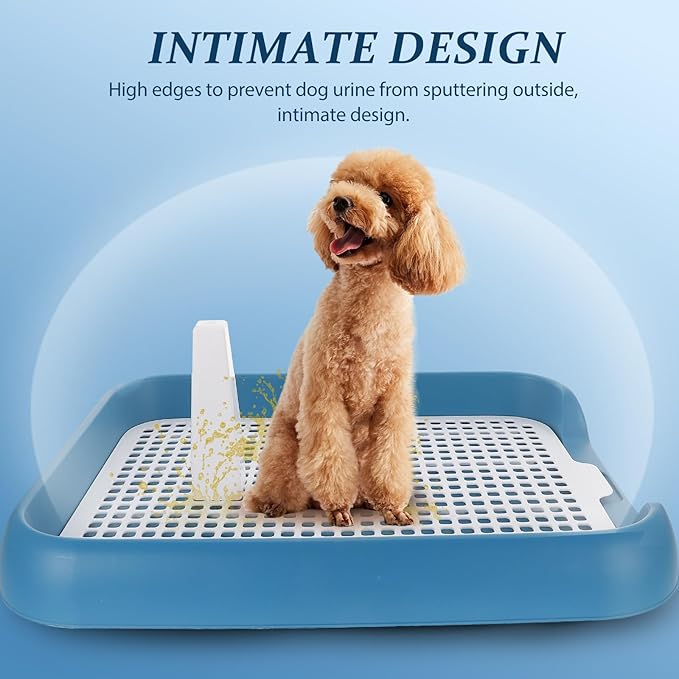 Anti- Mesh Dog Toilet Tray for Puppies Portable Indoor Pet Potty with Leak-Resistant Raised Edges Plastic Puppy Training Potty for Small to Dogs