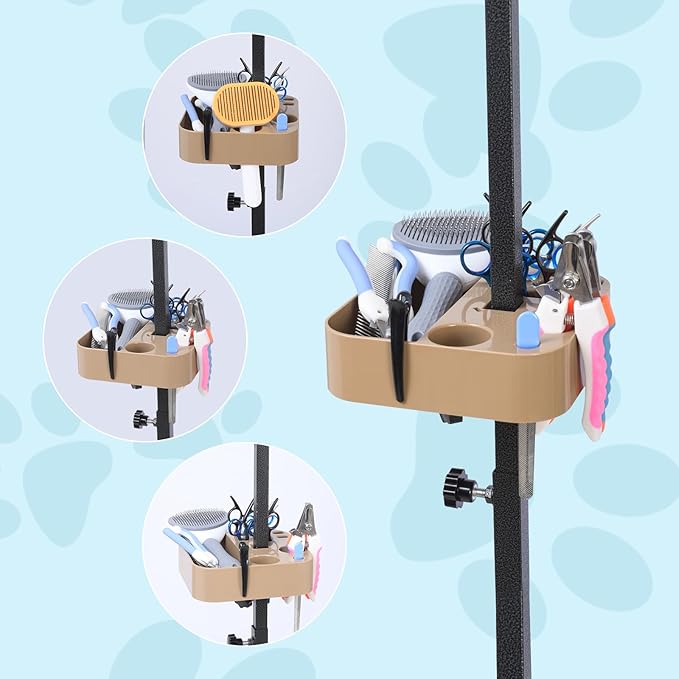 Adjustable Pet Grooming Storage Rack - Holds Grooming Scissors, Brushes And Tools For Space-Saving Storage Solutions For Groomers