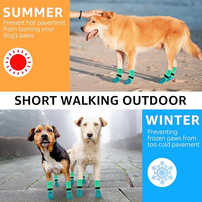 SCENEREAL Dog Socks to Prevent Licking Paws for Hardwood Floors Anti Slip, Dog Grippy Socks Shoes for Senior Small to Large Dogs, Dog Boots & Paw Protectors for Hot/Cold Scratching Pavement