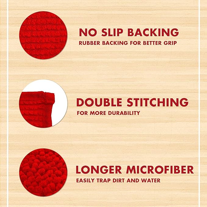 My Doggy Place Dog Mud Mat, 36" x 26" Red – Thick Microfiber Entry Rug for Snow, Mud & Salt – Absorbent, Quick-Dry, Washer-Safe & Non-Slip, Large