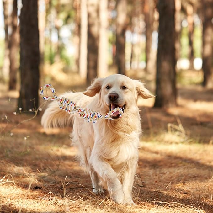BESPORTBLE Dog Tug Rope for Dogs Interactive Chew Sturdy Knotted Rope Ball for Aggressive Chewers and Puppies