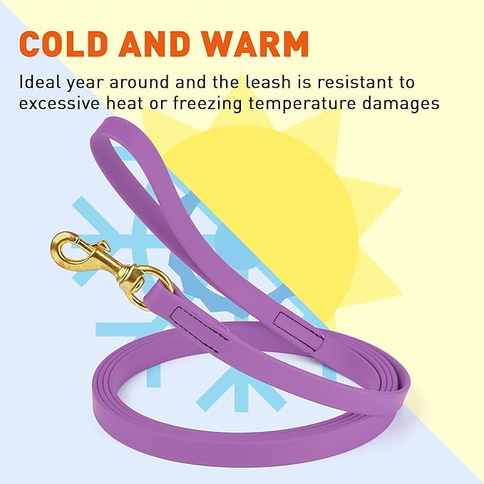 Viper Biothane K9 Working Dog Leash Waterproof Lead for Tracking Training Schutzhund Odor-Proof Long Line with Solid Brass Snap for Puppy Medium and Large Dogs, 33ft Amethyst Purple
