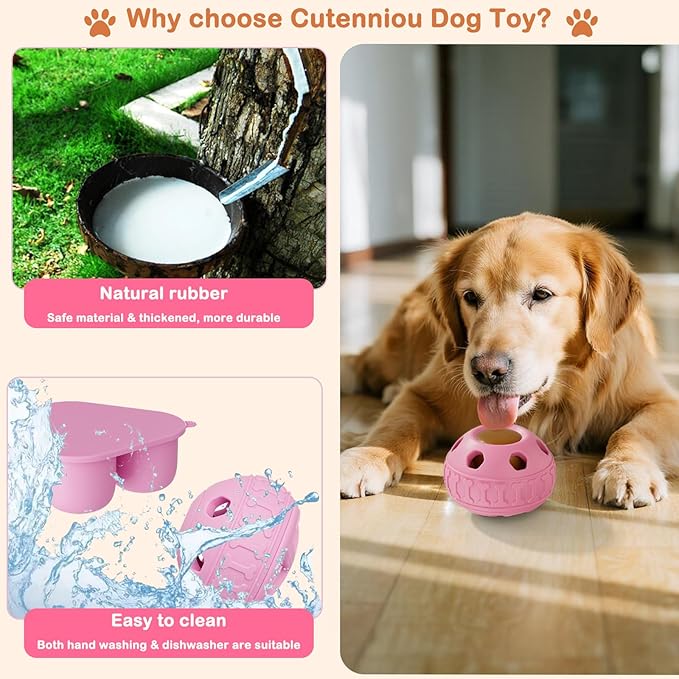 CUTENNIOU 2 in 1 Interactive Dog Toy and Silicone Tray with Lid, Dog Enrichment Toys for Large Dogs 25-75 lbs, Freezable Dogs Chew Toy to Keep Them Busy, Frozen Treat Dispensing for Slow Food Training