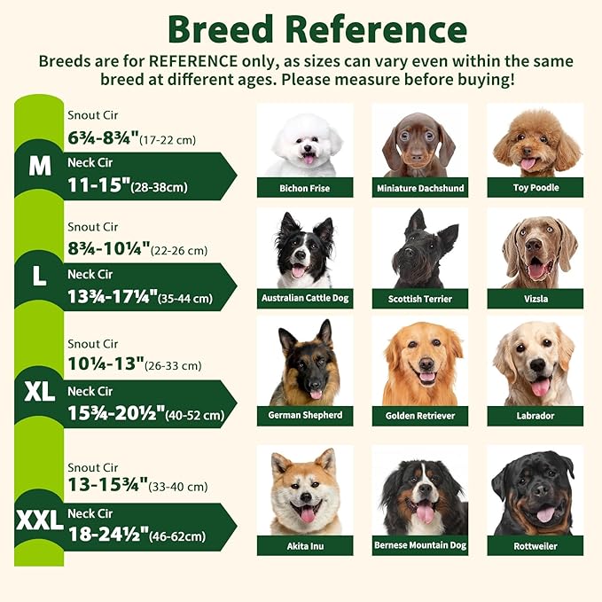 BARKLESS Sturdy No Pull Head Collar for Medium Large Dogs, Gentle Reflective Head Halter with Safety Link, Adjustable Nylon Dog Training Muzzle Leash for Walking Control (Green, XXL)