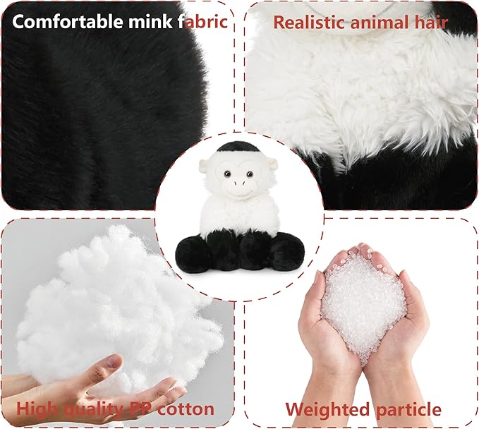 Niuniu Daddy 14" | 3.5 Pound Monkey Weighted Stuffed Animal for Kids Adults, Heavy Capuchin Monkey Pillowfort Plush Toys, Weighted Beads for Stuffed Animals Body Pillow for Birthday Holiday Christmas