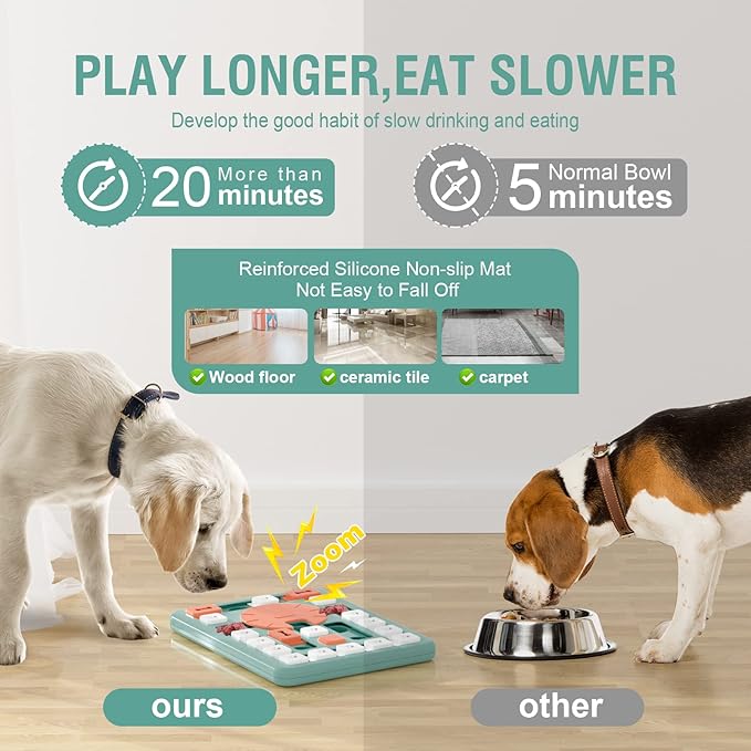 FOXMM Dog Puzzle Toys,Interactive Treat Puzzle Dog Toy for IQ Training & Mental Stimulating,Treat Puzzle Dispensing with Squeaky Design for Large Medium Smart Dogs