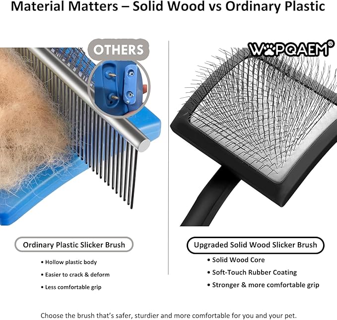 Slicker Brush for Dogs & Cats, Large Dog Brush for Goldendoodles Poodles Doodles Bernedoodles, Long Pin Grooming Tools to Dematting & Reducing Tangles and Fluff, Black