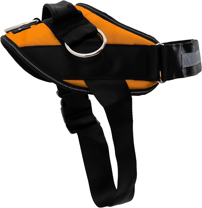 ShawnCo Essential Dog Harness, No-Pull Pet Vest with 3 Leash Clips, No Choke, Reflective, Adjustable and Padded, for Easy Walking and Training for Small, Medium and Large Dogs (Sunset Orange, M)