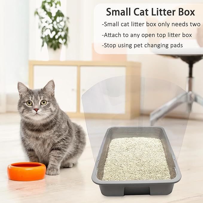 YOILES 3PCS Cat Litter Box Pee Shields,Transparent Easy Clean Splash Guard for Open Top Litter Pan 14.5×11.5in- Litter Box Not Included (3)