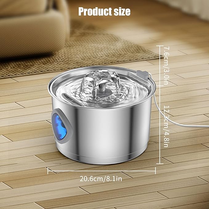 Rustless Automatic Pet Water Spring 2.8L Capacity Including Multiple Filter for Neat Fit Moisturization Multiple Stage Sieving