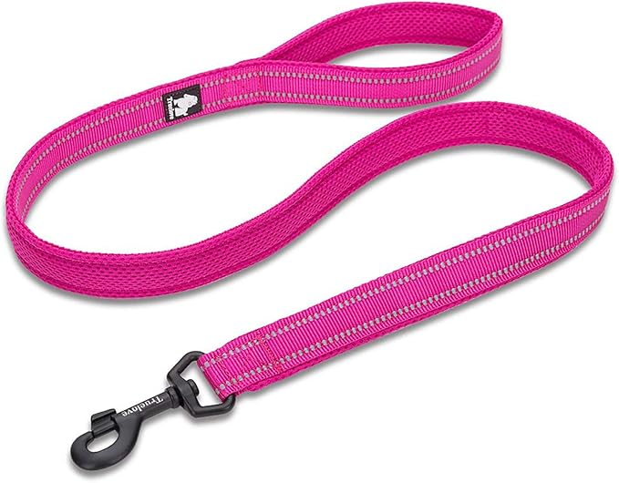 TRUE LOVE Reflective Dog Leash Puppy Walking Lead, Padded Pet Chain Rope，Length 110cm TLL2111(Fushcia,M)