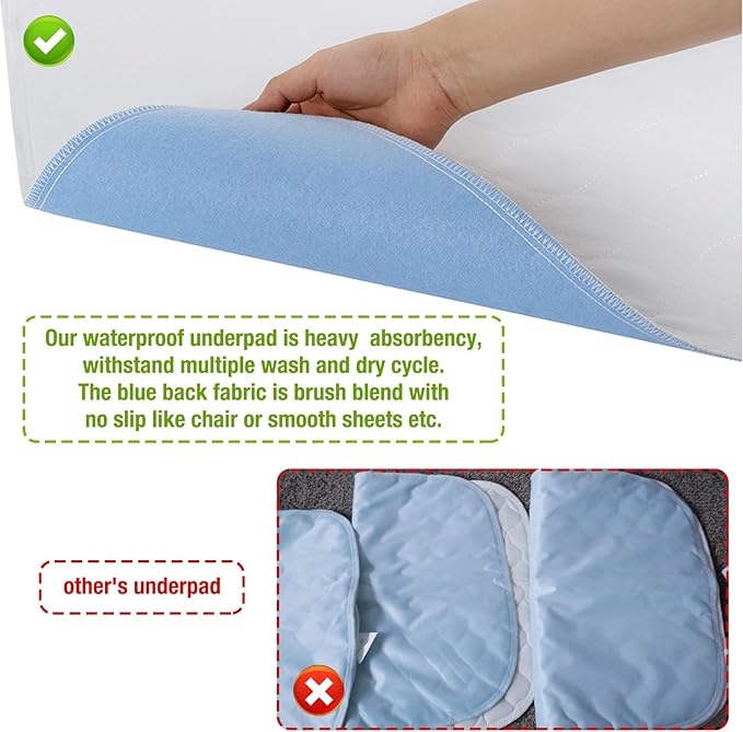 Bamuho 2 Pack Pee Pads for Kids 34"x 36", Washable Potty Training Bed Pads for Toddlers with 4 Layers of Protection, Waterproof Bed Pads Great for Children, Adults and Pets