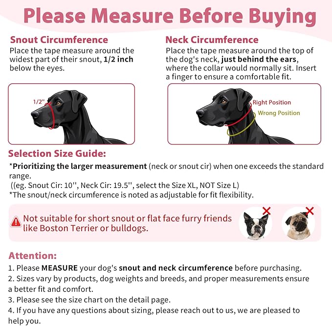 BARKLESS Sturdy No Pull Head Collar for Medium Large Dogs, Gentle Reflective Head Halter with Safety Link, Adjustable Nylon Dog Training Muzzle Leash for Walking Control (Hot Pink, M)