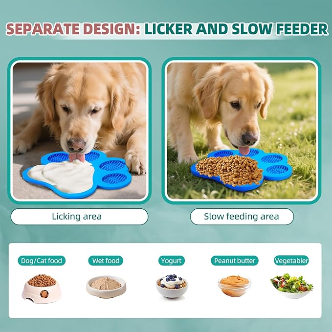 Lick Pad for Dogs Non-Slip Strong Suction Cup Fixed Soothing Toys Pet Grooming Bath Soothing Toys Anti-Anxiety Distraction Reusable Reusable Treats Can be Applied Pet Stress Relief Toys Easy to Clean