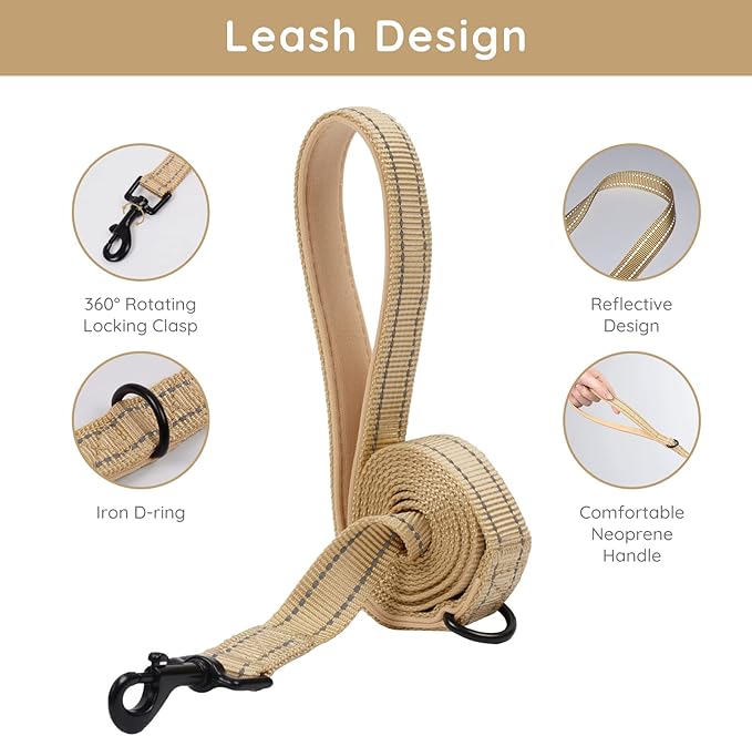 BELLA & PAL Step in Vest Harness for Small and Medium Dogs, No Pull Small Dog Harness with Leash Set, Comfortable Air Mesh Dog Vest Harness with Reflective Strip (Khaki, XXS)