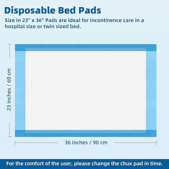 Premium Chucks Pads Disposable 23"x36" (150 Count) , Leakproof Adults Incontinence Bed Pads, Heavy Duty Absorbent Underpads Waterproof, Extra Large Puppy Pee Training Pad
