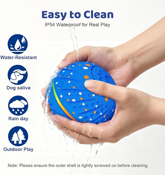 Sankell Interactive Dog Ball Toy - Smart Moving Bouncing Dog Ball with RGB Lights, E-TPU Material, 3 Play Modes Automatic Rolling Balls Toy for Small Medium Dogs Keep Them Busy(Blue)