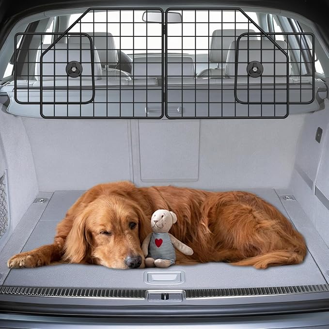 Dog Barrier for SUV,Adjustable Pet Barrier for car 36" to 62" Width for Trucks, SUV, Vans,Heavy-Duty Wire Mesh Barriers Safety Travel Accessories,Pet Travel Barriers
