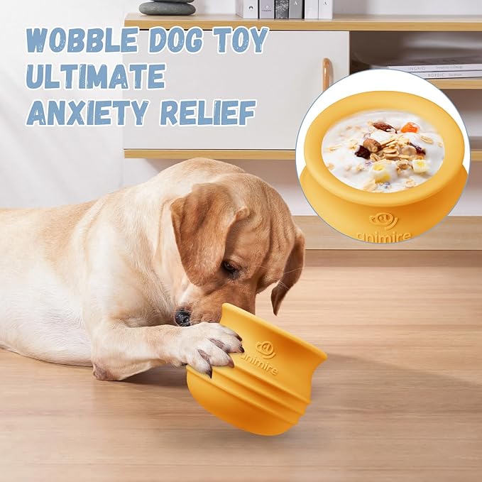 Treat Dispensing Dog Toy, Long-Lasting Interactive Puzzle Toys for Dogs, Stuffable Dog Enrichment Frozen Lick Treat Toy for Boredom, BPA Free Silicone Fetch Catch Chew Toy (Orange,S)