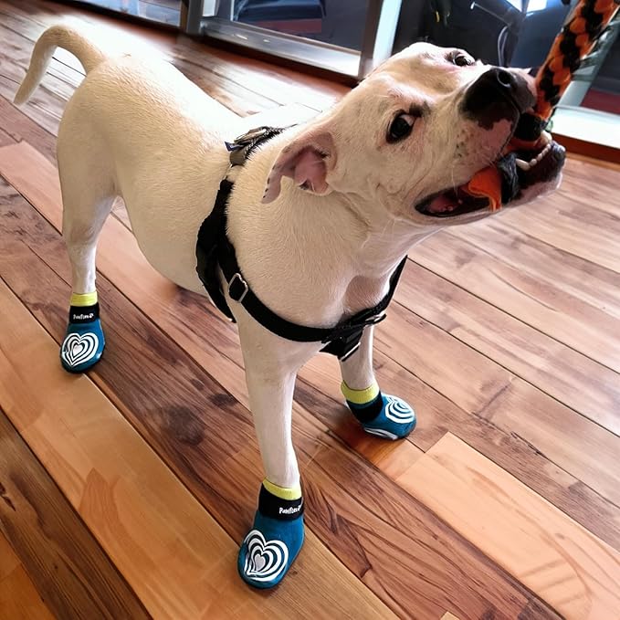 Medical Therapeutic Double Sided Non-Slip Cotton Dog Socks | PawFlex Comfy Pawz Silicone Grip on Inner Cuff No Twisting or Sliding Off | Senior & Disabled Dog Traction Control |Pet Paw Protection
