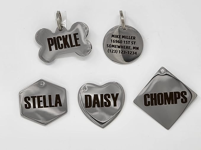 Dr. Fremont's Stainless Steel ID Dog Tags Engraved for Pets Personalized for Cat or Dog Collar Bold Font for Safety (Small, Round)