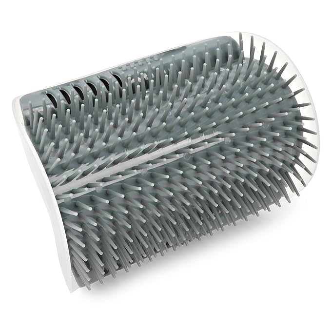 Cat Self Groomer Massage Comb, Soft Plastic Brush for Wall or Corner Mount, 5x3.3 Inch - Durable Hair Removal, Easy Cleaning, Comfortable Self - Grooming for Cats