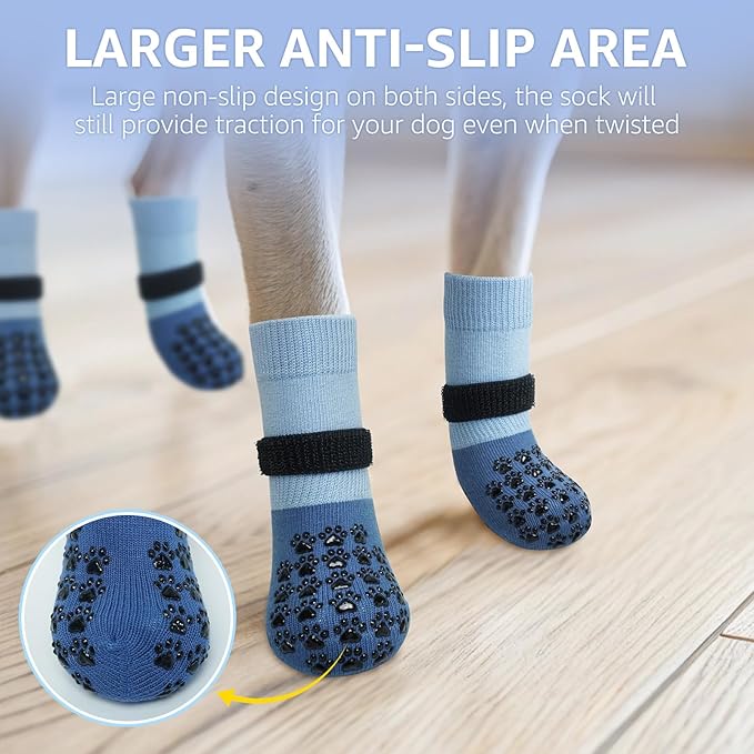 SCENEREAL Dog Socks to Prevent Licking Paws for Hardwood Floors Anti Slip, Dog Grippy Socks Shoes for Senior Small to Large Dogs, Dog Boots & Paw Protectors for Hot/Cold Scratching Pavement