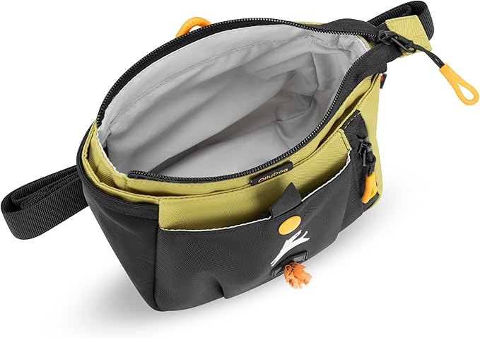 OllyDog Backcountry Day Bag | Hands-Free Dog Training Treat Pouch | Fanny/Hip Pack with Zipper Closure & Built-in Poop Bag Dispenser | Removable Waist Clip (Alchemy)
