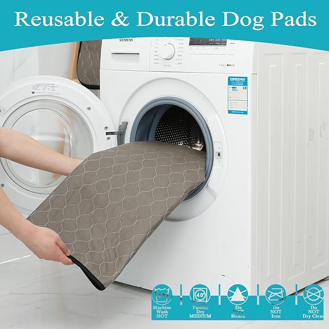 Washable Pee Pads for Dogs 72" x 72", 2 Pack, Reusable Puppy Pads, Dog Training Pads with Quick Dry, Large Anti-Slip Whelping Pad for Pet, Playpen, Incontinence, Housebreaking