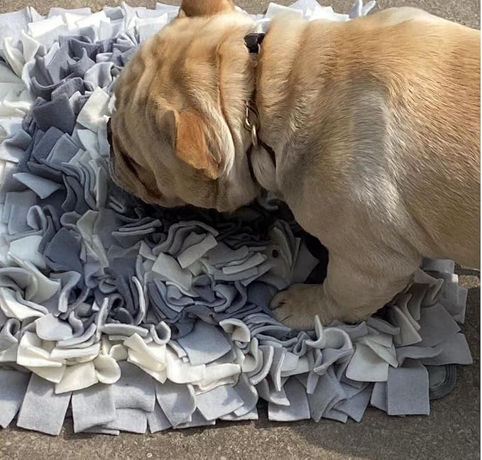 Light Grey,Square,50x50cm Large Size,Washable Anti Slip,Big Tough for Large Dog Feeding mat, Food Puzzles, Sniffing Foraging Snuffle mat