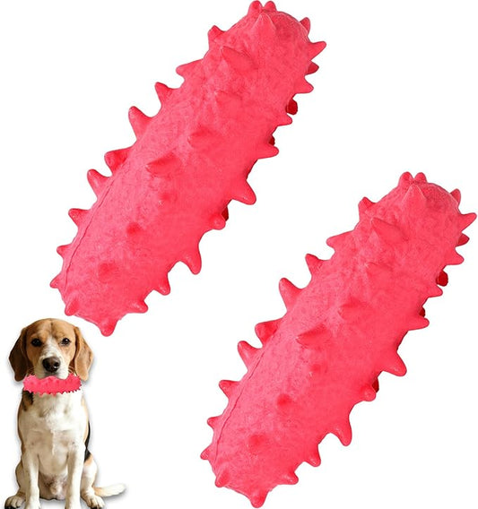 2 Pack Chew Toys for Puppies & Dogs, Dog Chew Toys to Keep Them Busy, Durable Puppy Teething Chew Toys, Tough Puppy Toothbrush Clean Teeth Interactive Toys for Small Medium Breed (Pink)