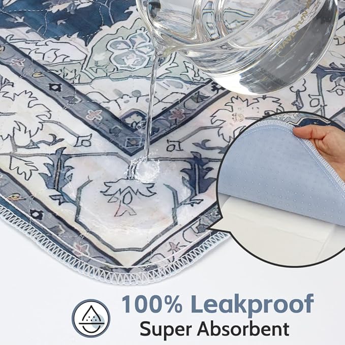 Washable Pee Pads for Dogs 2 Pack Reusable Puppy Training Pads 72"x72" Super Absorbent Waterproof Dog Training Pads, Non-Slip Potty Pads Whelping Pads Litter Mat Pet Supplies - Navy/Mix