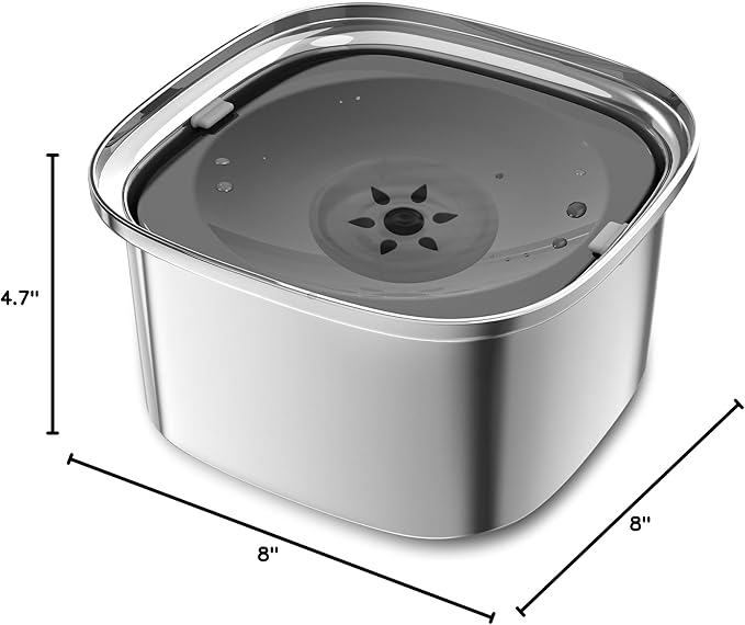 Decflow 3L Dog Water Bowl, Slow Water Bowl for Dogs, No Spill Water Bowl for Dogs, Spill Proof, No Splash Dog Water Bowl, Stainless Steel Slobber Stopper Water Bowl for Messy Drinkers