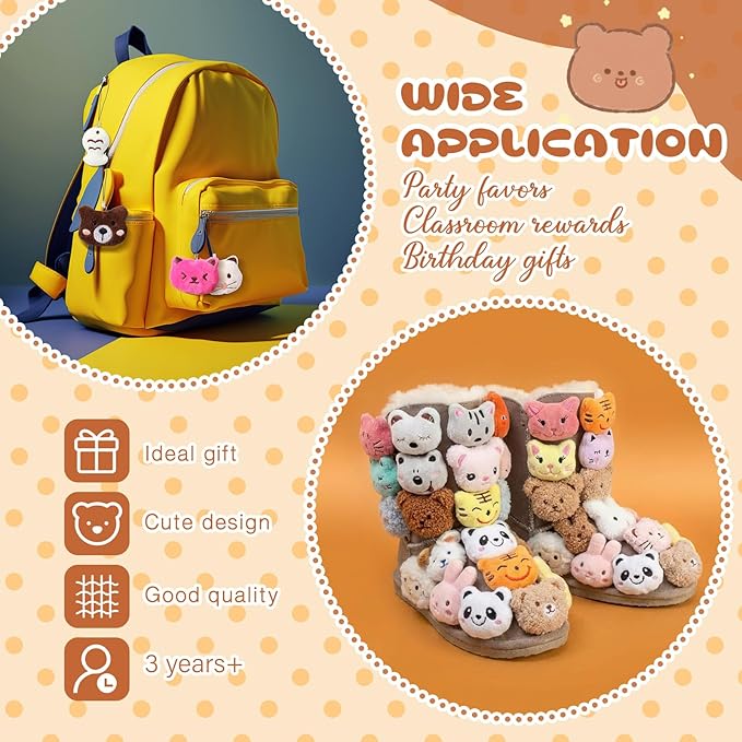 Libima 150 Pcs Mini Stuffed Animals Sea Animal Fruit Plush Keychain Set for Carnival Birthday Classroom Prizes Decoration for Clothes (Lovely)
