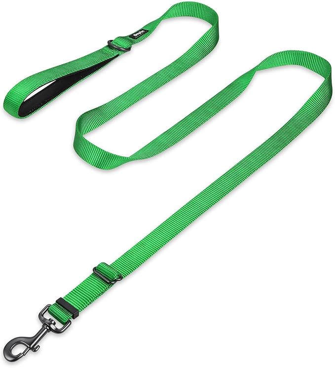 Hyhug Nylon Adjustable 4-6ft Dog Leash with Soft Neoprene Padded Handle, Durable Heavy Duty Leash with Easy-to-Use Bolt Snap, Ideal for Jogging Outdoor
