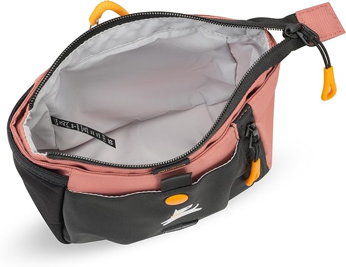 OllyDog Backcountry Day Bag | Hands-Free Dog Training Treat Pouch | Fanny/Hip Pack with Zipper Closure & Built-in Poop Bag Dispenser | Removable Waist Clip (Desert)