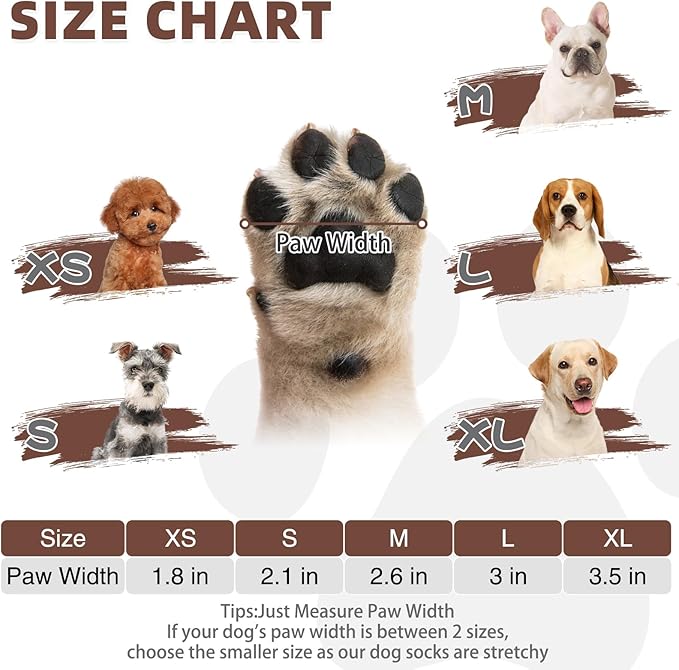 KOOLTAIL Dog Socks for Hot/Cold Pavement, Breathable & Warm Dog Socks to Prevent Licking Paws, Non Slip Pet Boots & Paw Protectors for Hardwood Floor,Grippy Shoes for Small Medium Large Senior Dogs
